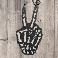 Skeleton Hands Peace Sign Car Freshie