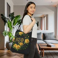 Beta Sigma Phi, Adjustable Tote Bag, Sorority, I am Thy Sister, Sisterhood, Yellow Roses, Greek, Gift, Secret Sister, Organization, BSP, bag